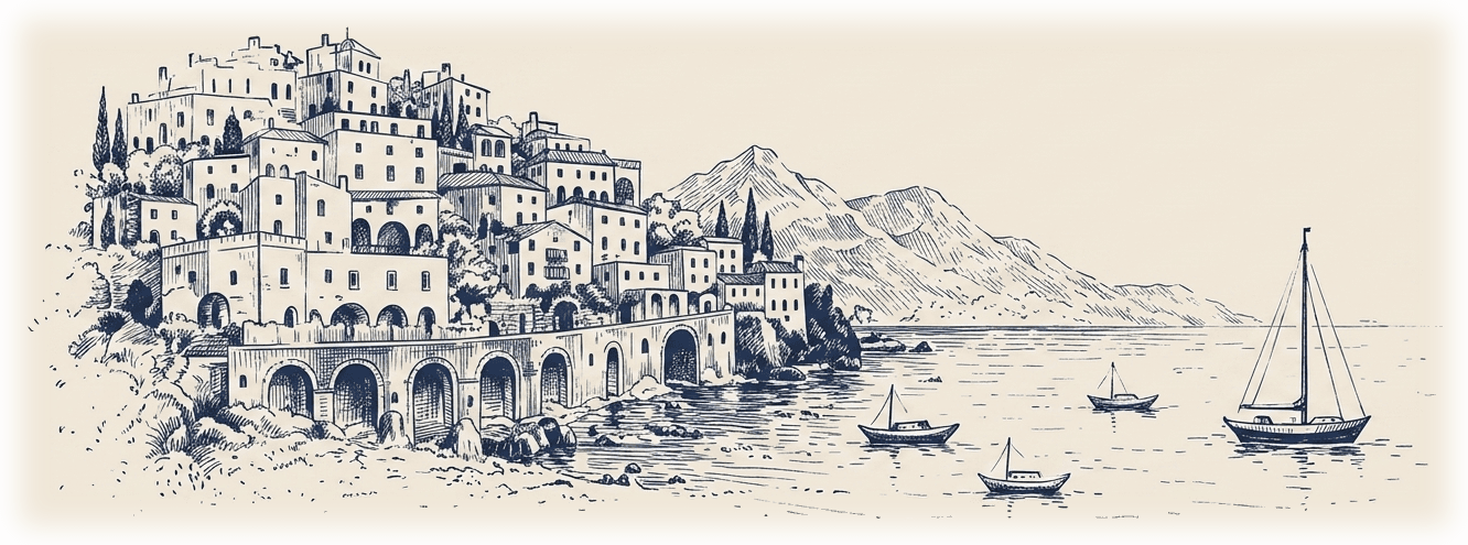 Getekende Amalfi-kust