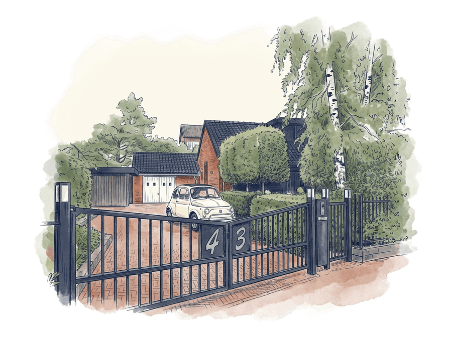Getekende illustratie van Wilgenlaan 43